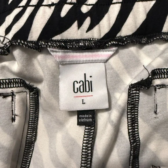 CAbi Black and White Animal Print Pants L - Picture 2 of 8